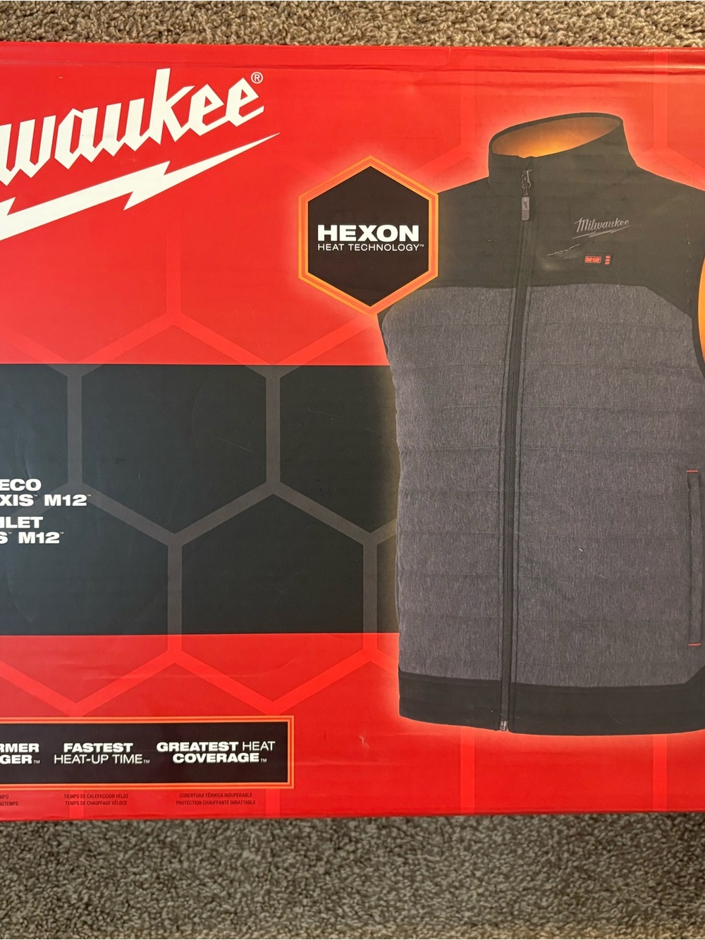 Milwaukee Men’s Heated Vest with Hexon Heat Technology - Gray/Black